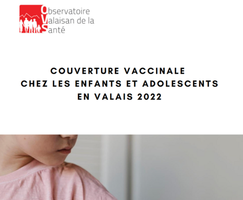 Couverture vaccinale chez les enfants et adolescents en Valais 2022